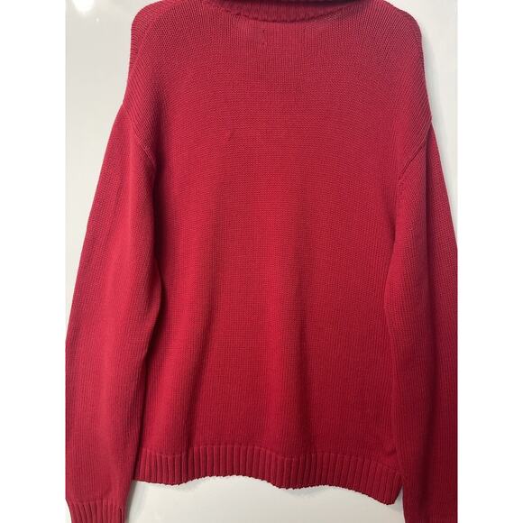 Chaps Ralph Lauren Sweater 1/4 Zip Oversized Red Knit Cotton Men's Size 2XL - Picture 6 of 12